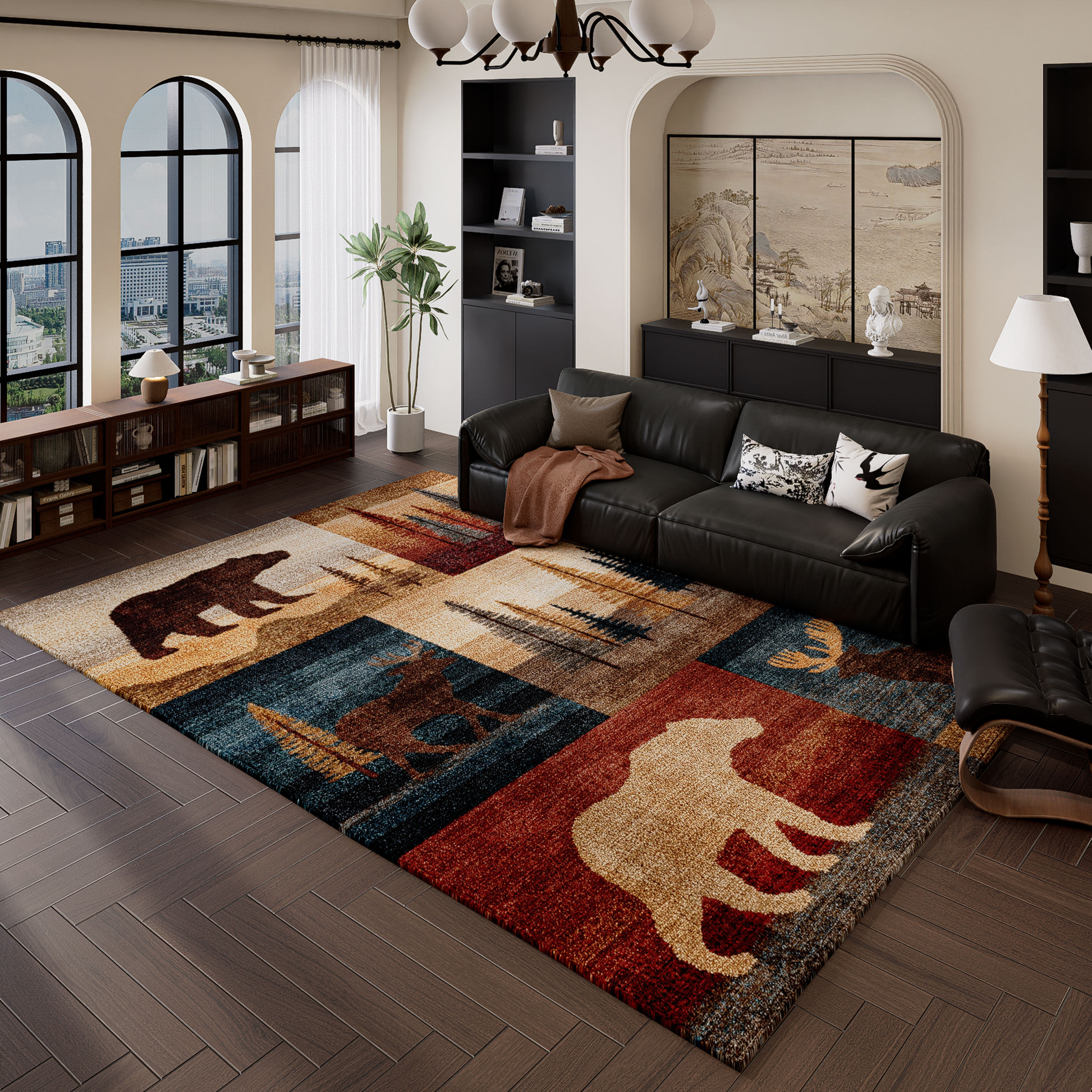 法式客厅地毯沙发茶几垫复古卧室防滑地板垫家用大面积地垫无甲醛