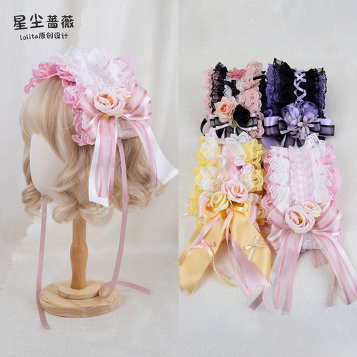 洛丽塔优雅蝴蝶结KC蕾丝花苞发带