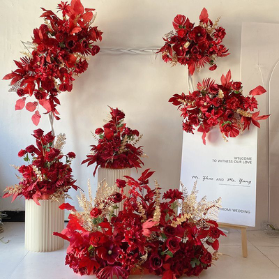 新款成品花艺芒草套系绢花挂花