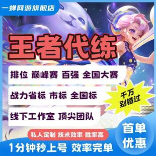 王者荣耀代打代练排位战力巅峰赛省标大国标小国标陪玩带上分车队