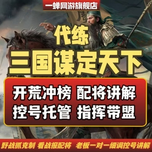 三国谋定天下代练代肝控号托管开荒配将等级繁荣武勋指挥规划