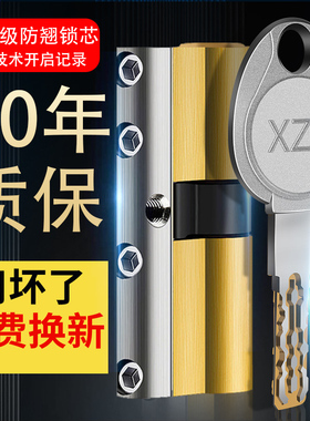 全铜防盗门锁芯进户门大门超C级AB锁芯通用型家用叶片多轨道防翘