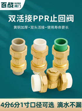 百展阀门Ppr止回阀4分钟20止回阀6分钟25垂直单向阀1英寸32Pe热熔