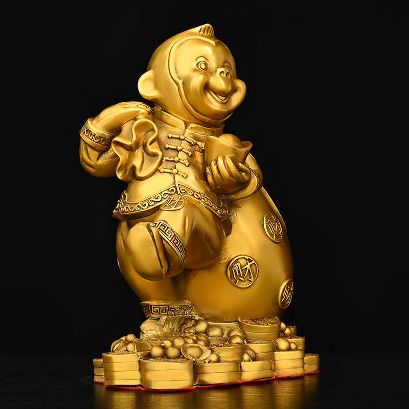 纯铜子礼摆件铜猴十TZP摆二生猴肖猴设黄铜猴吉祥物装饰家居工艺