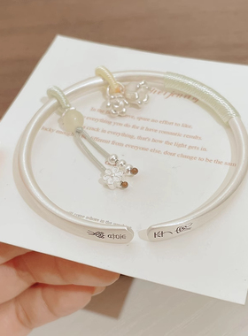 铃兰花纯银手镯女999足银年轻款