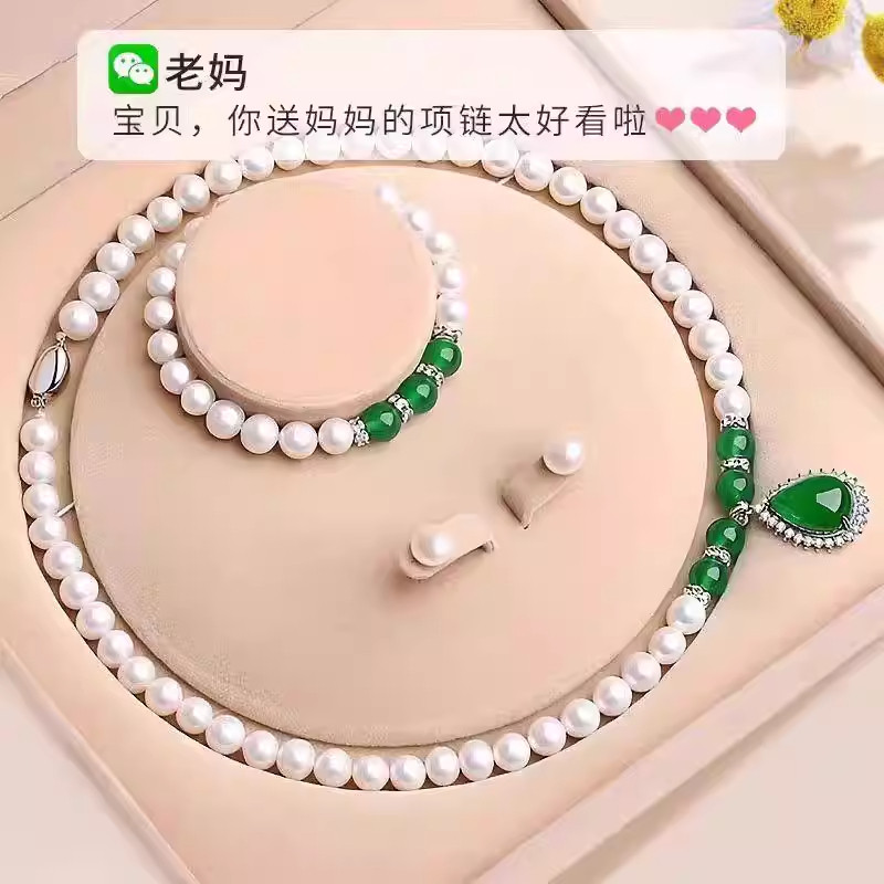 tb珍珠项链女套装送长辈妈妈婆婆颈链毛衣链母亲节日礼物送妈妈