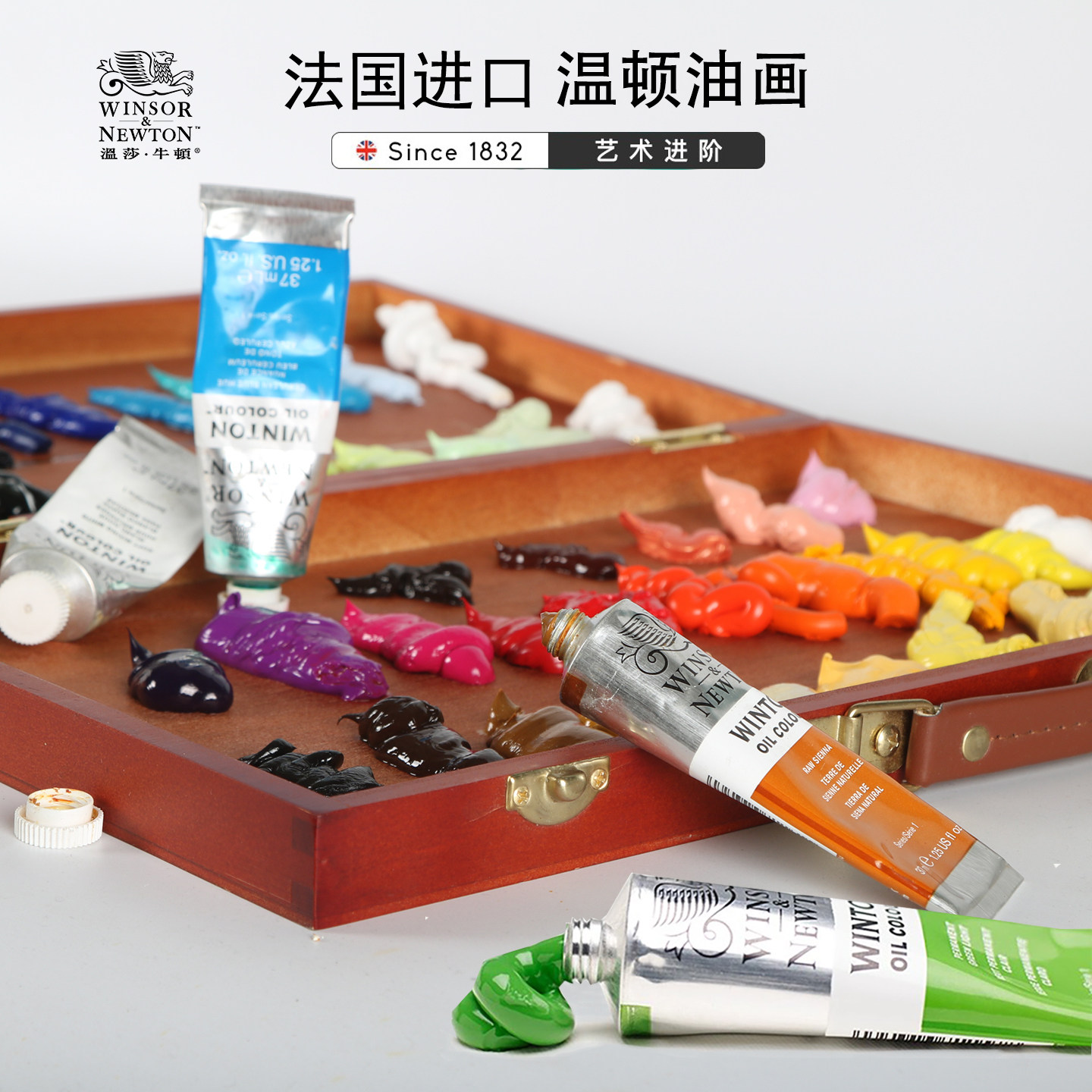 温莎牛顿油画颜料进口温顿原装法国37 200ML单支大容量颜色油性艺术家级专用大师级创作覆盖强油画颜料
