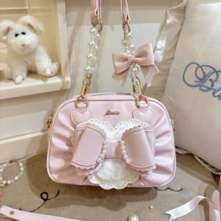 定金 甜美少女古早感lolita原创斜跨手提多用女包 桃桃小方盒