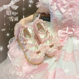 木纹重工华丽小花嫁款 doll感古早厚底lolita鞋 昭和雪姬 售完绝版