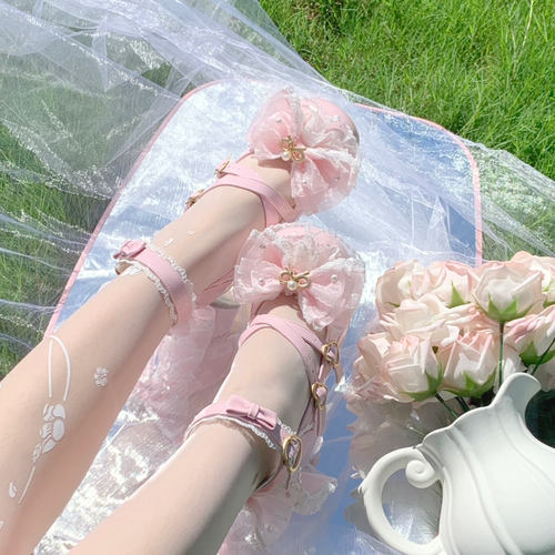 现货【昭和雪姬中跟】doll感古早olita鞋重工华丽小花嫁款