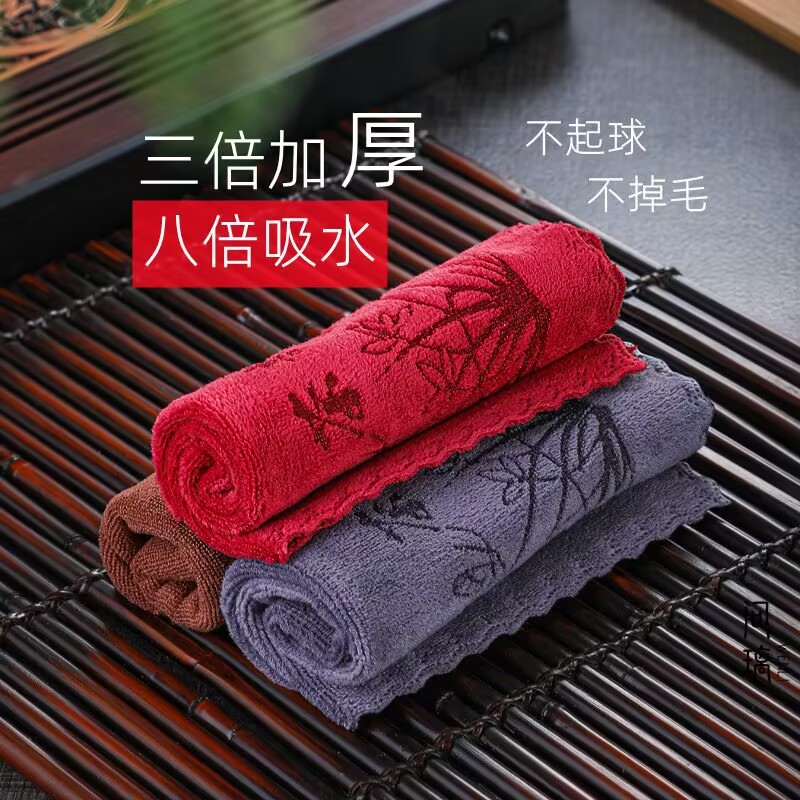 加厚茶巾布茶巾棉麻养壶巾禅意吸水高档桌布毛巾茶具专用抹布茶桌