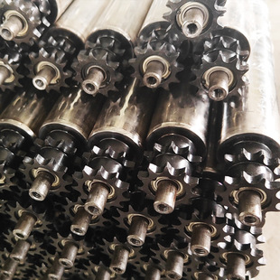 镀锌带滚轮不锈钢托辊主从动托辊双链轮流水线输送带无动力滚筒