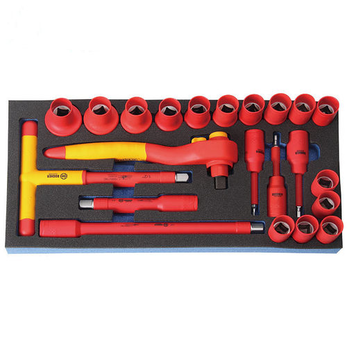 Booher宝合工具22件12.5mm系列VDE绝缘套筒组套工具套装0200655