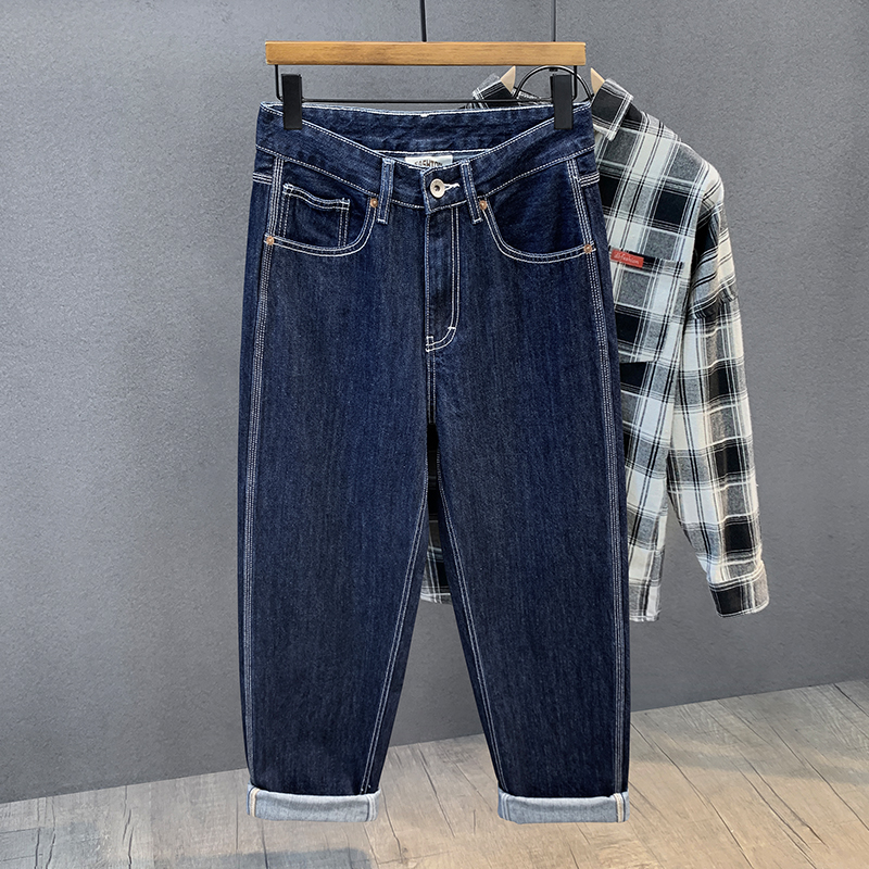 高级感明线阔腿牛仔裤秋季长裤潮