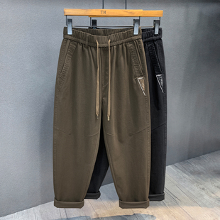 裤 春秋高端水洗棉复古锥形休闲裤 宽松小直筒工装 2025新款 子男 男士