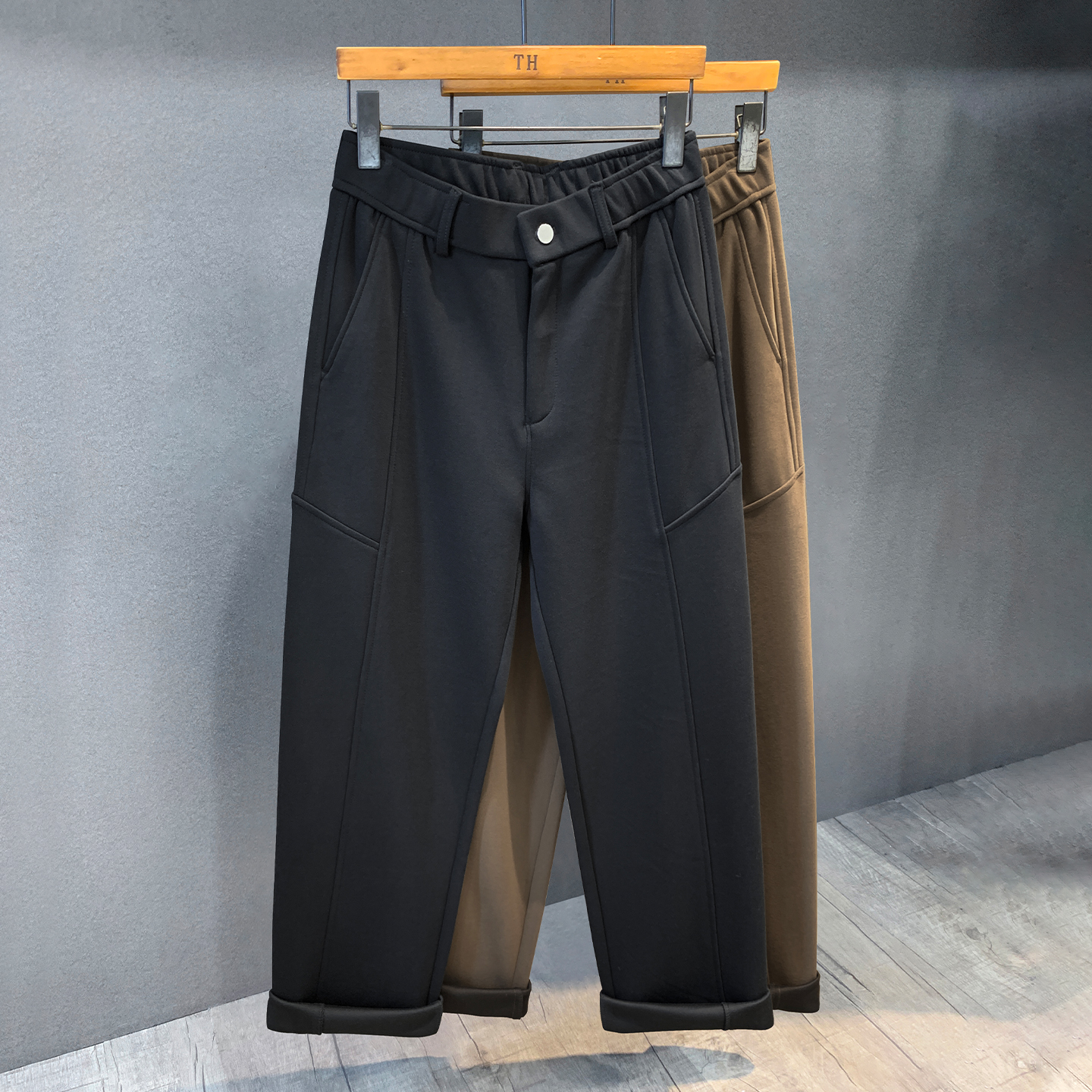 简约高品质解构设计秋冬直筒卫裤