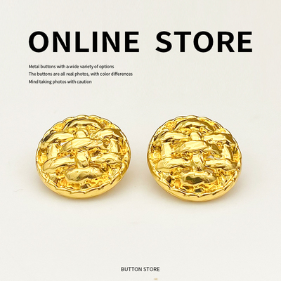 金色小香风镂空大衣风衣外套扣子