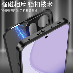 适用opporeno14pro手机壳金属边框半透明磨砂后盖reno14保护套全包镜头防摔二合一弹力卡扣硬壳oppo男女超薄