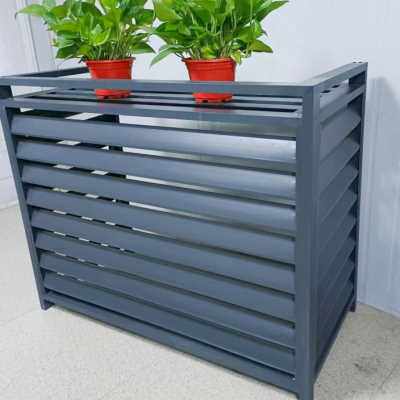 中央空调外机保护罩子防雨防嗮机罩厂房通风铝合金百叶窗格栅护栏