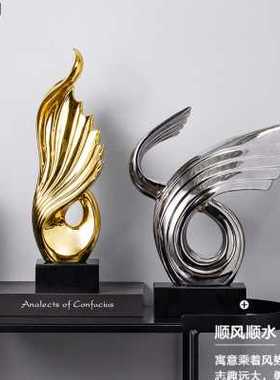 顺风顺水现代轻奢高档陶瓷摆件创意客厅电视柜酒柜家居装饰工艺品