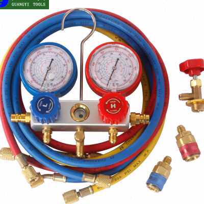 广一 汽车雪种表加氟表双表阀冷媒表空调雪种表 R134A制冷压力表