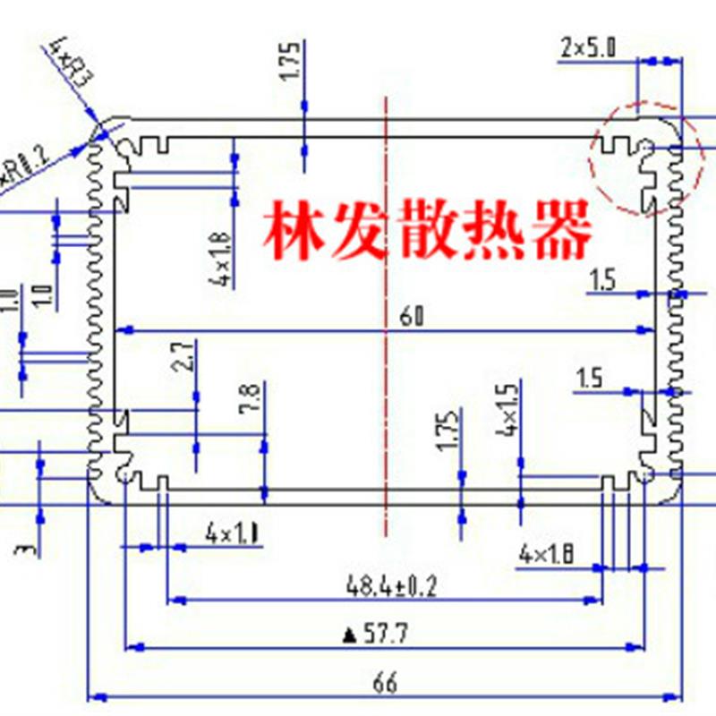 控制器定制外壳66*43-100mm铝型材壳体PCB主板外壳铝型材壳体铝壳