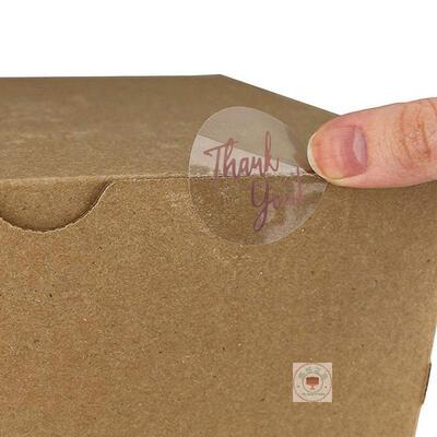 500张/卷圆形透明thank you感谢装饰贴纸不干胶礼品烘焙包装标签