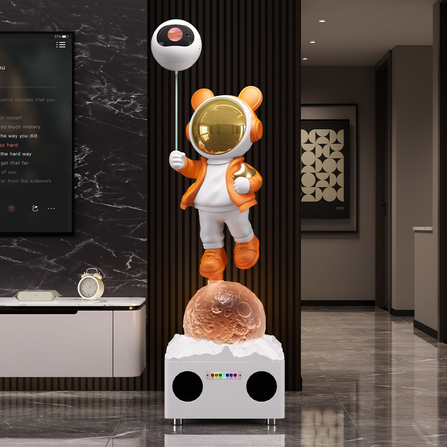 太空人K歌音响星空灯客厅落地摆件高级感电视机柜旁落地家居装饰