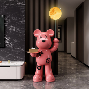 暴力熊大型落地摆件轻奢风客厅电视柜家居装 饰品高档乔迁新居礼物
