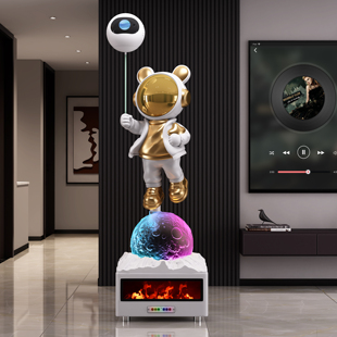 宇航员太空人月球造型落地智能音响WiFi投影K歌音箱家用艺术摆件