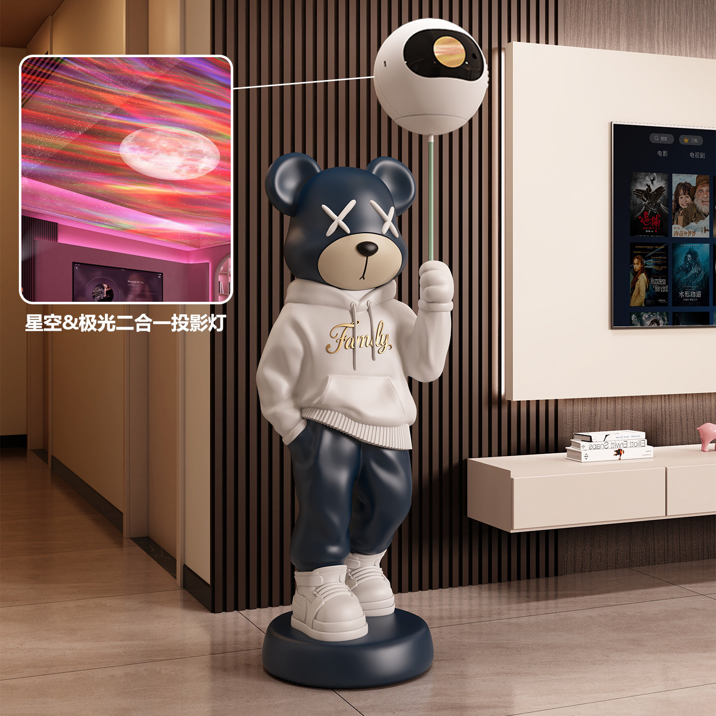 暴力熊大型落地摆件现代轻奢乔客厅电视柜卧室装饰礼迁新居送礼物