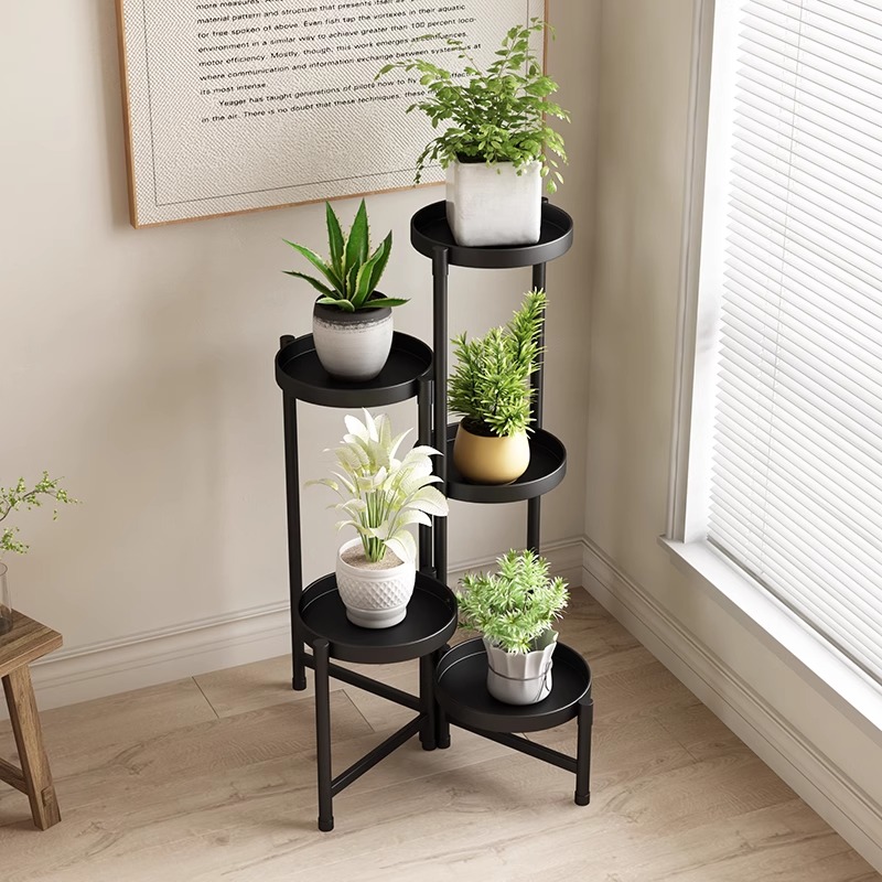 复古铁艺绿植花架子客厅落地