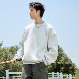 秋冬休闲百搭套头长袖 重磅立体拼接纯色卫衣男女同款 卫衣 OFF