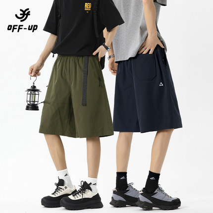 OFF-UP美式复古休闲短裤男款夏季薄大码宽松运动外穿工装五分裤