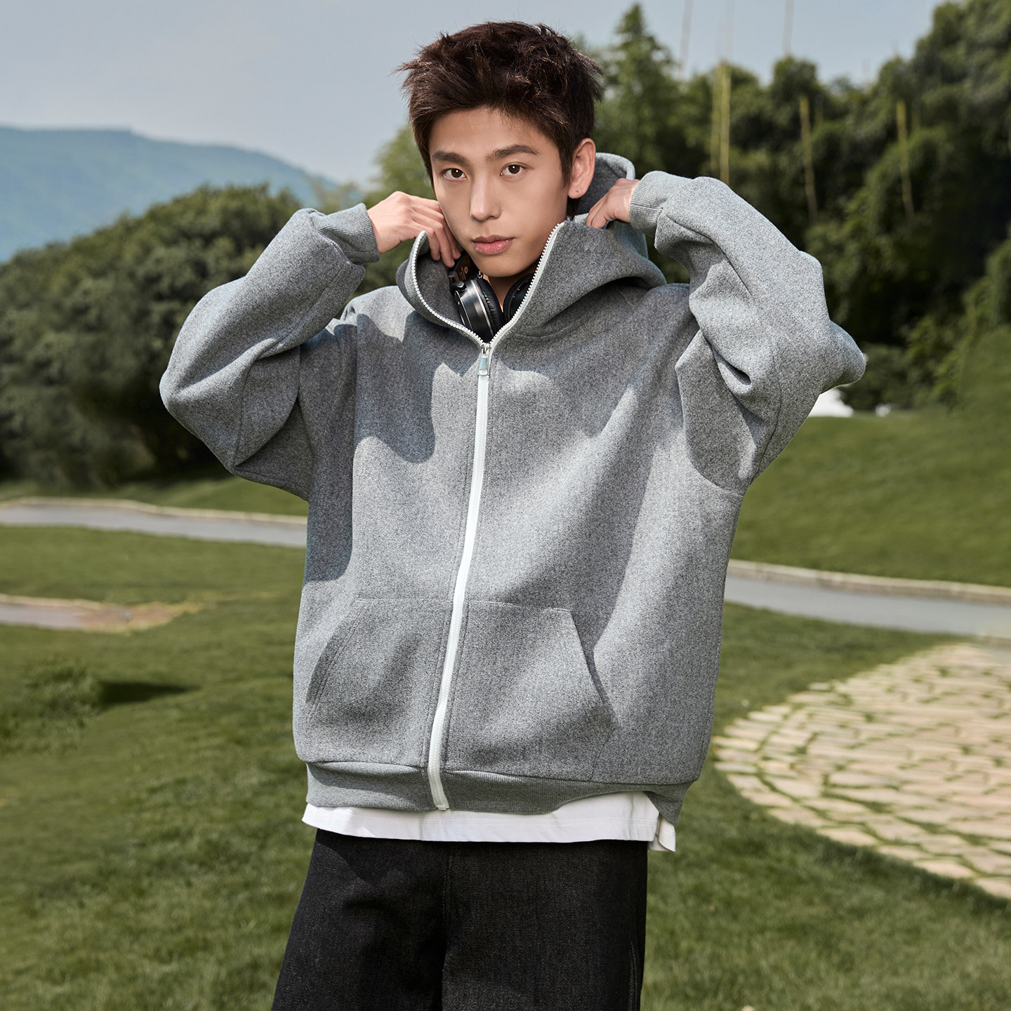 OFF-UP新款美式复古休闲卫衣