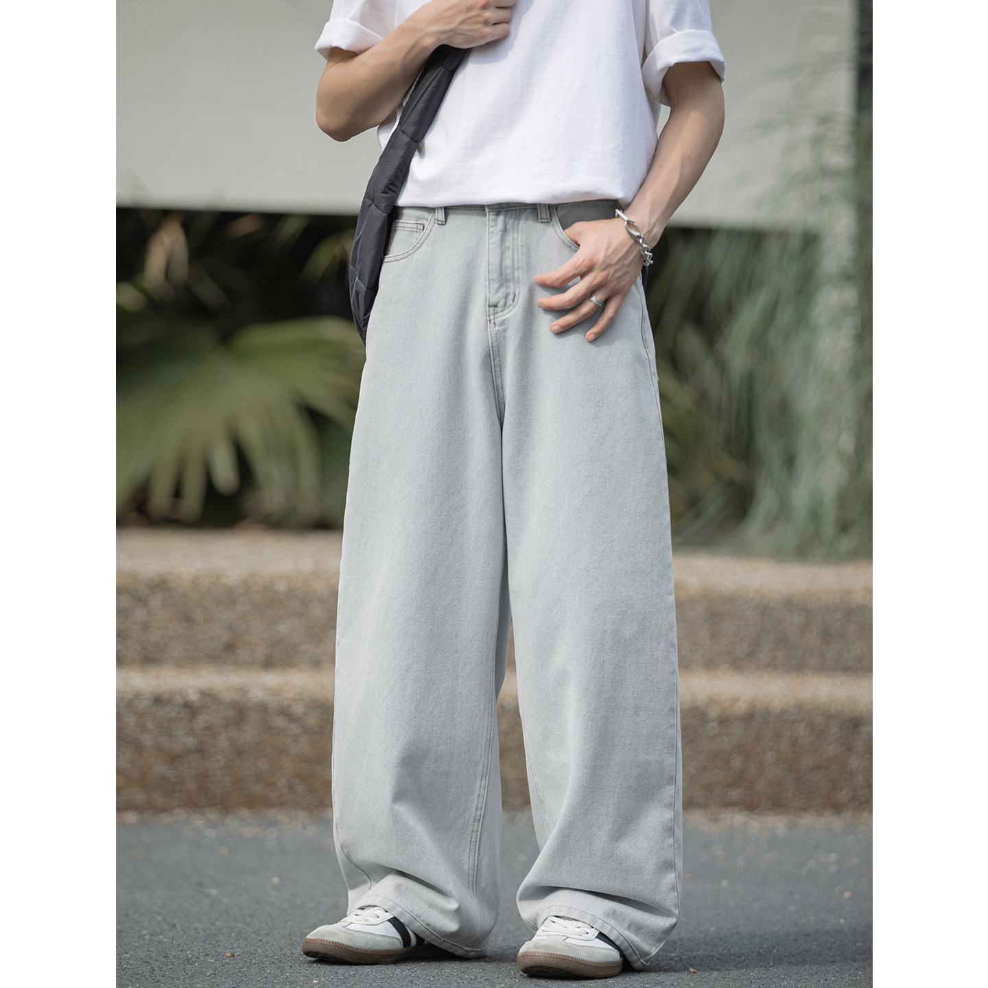 OFF-UP 垂感简约美式休闲裤宽松直筒裤通勤日常百搭阔腿裤卫裤,男装,休闲裤,淘宝优惠券,粉丝福利购,淘宝优惠卷