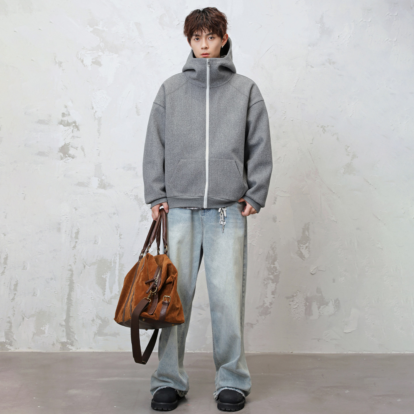 OFF-UP潮牌美式复古连帽卫衣