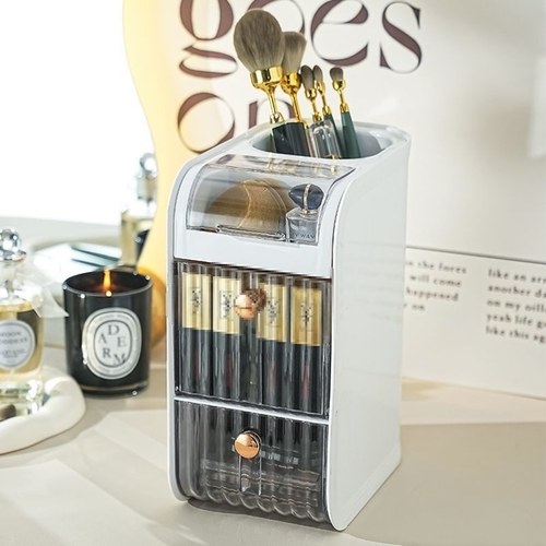 化妆收纳盒防尘抽屉式美妆蛋口红收纳饰品化妆刷收纳箱多功能桌面