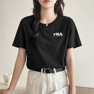 宽松半袖 官方旗舰店植白菲乐正品 新款 纯棉短袖 T恤女士2025年夏季