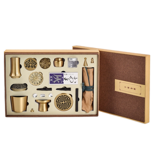 铜朴匠工具香道套装香炉纯铜焚香空熏杯香粉打香篆专业隔火熏香炉