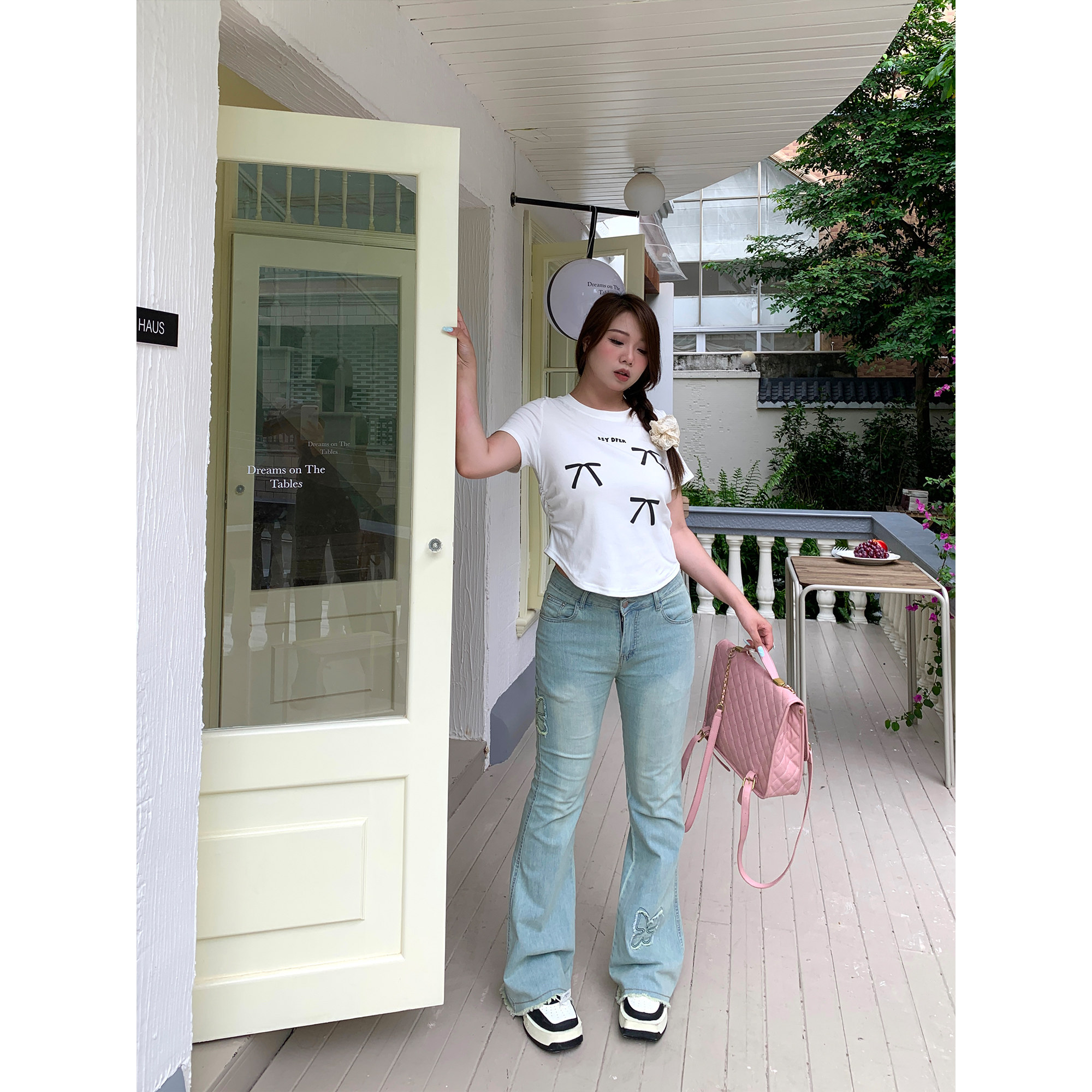 南黑微胖毛边微喇叭牛仔裤女夏季2024新款大码胖mm高腰显瘦拖地裤