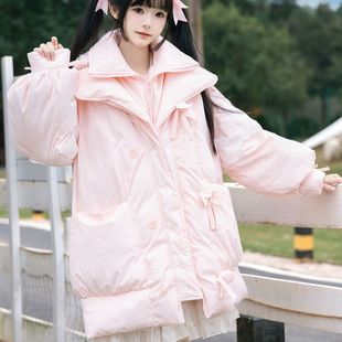 天羽川棉服原创西湖凝霜连帽棉衣保暖宽松女冬季 公主外套上衣百搭
