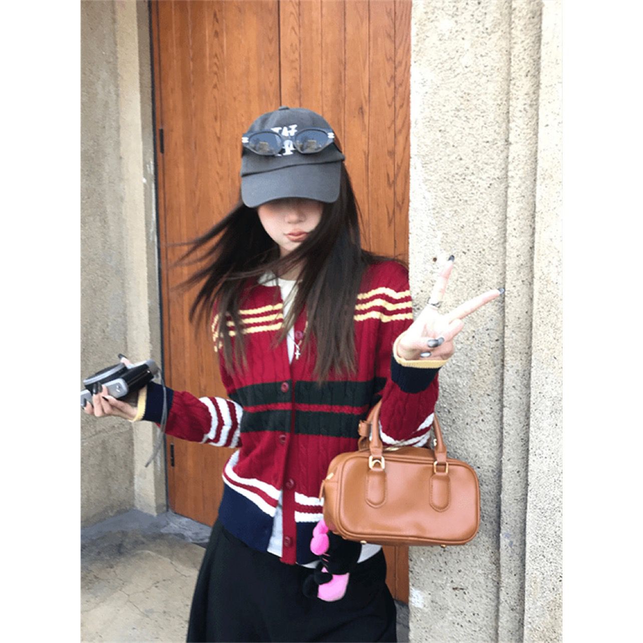 复古条纹外套针织开衫202