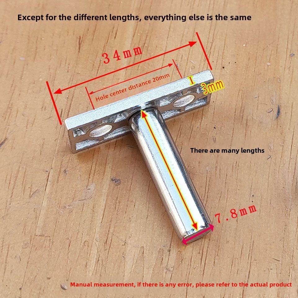 防撬丁字钉断桥铝合金拉手配件内外平门窗连接件传动杆夹头下部