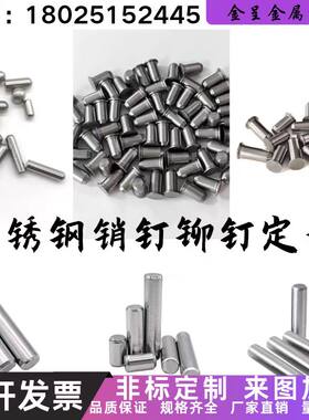 不锈钢销钉铆钉定制定位销固定销滚花轴精密实心圆柱销子螺纹定做