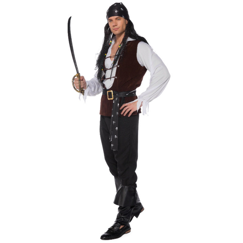 2023新款 男海盗装成人套装 cosplay 衣服 万圣节加勒比海盗服装