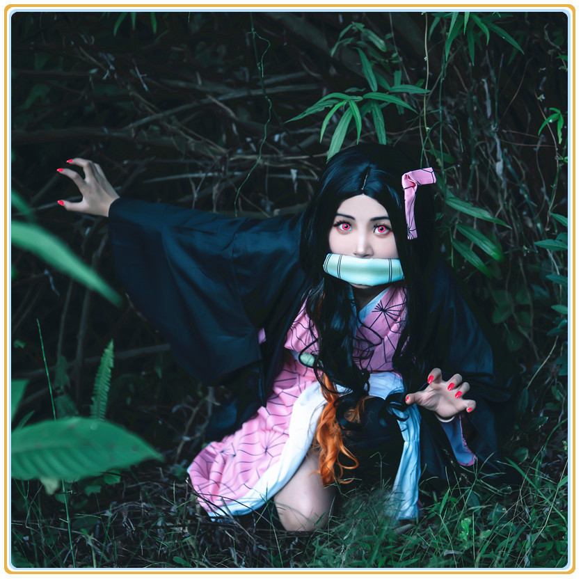 樱依漫鬼灭之刃cos服 弥豆子cos 灶门祢豆子cosplay服装批发现货