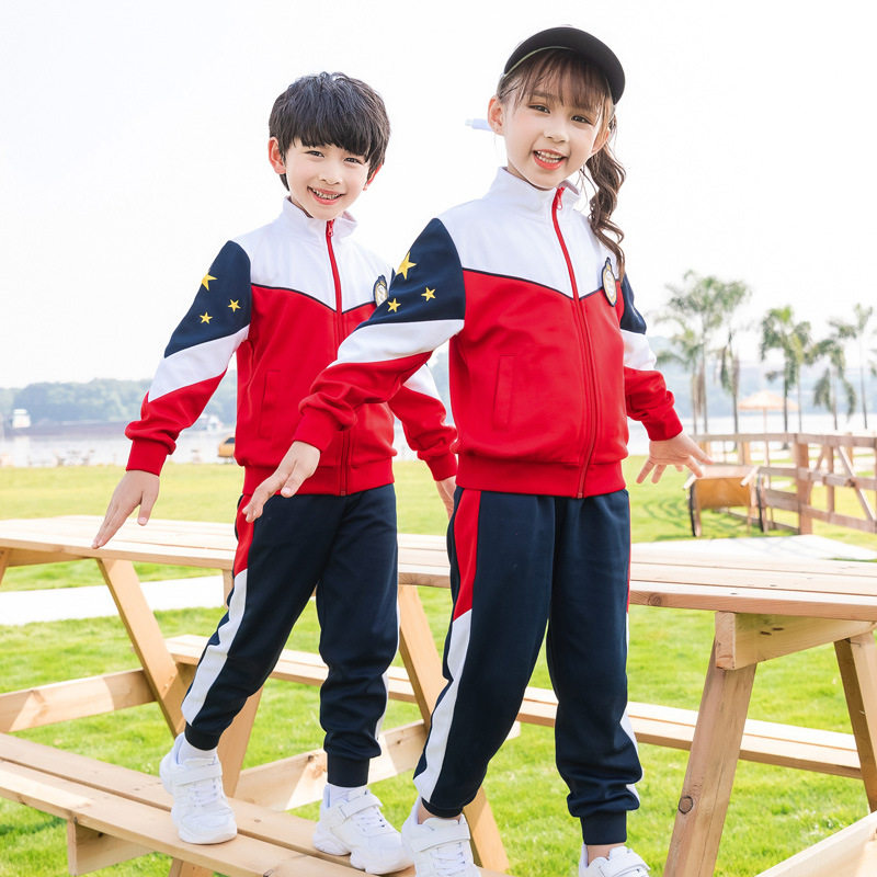 新款小学生校服春秋装中国风五角星运动套装三件套幼儿园园服班服