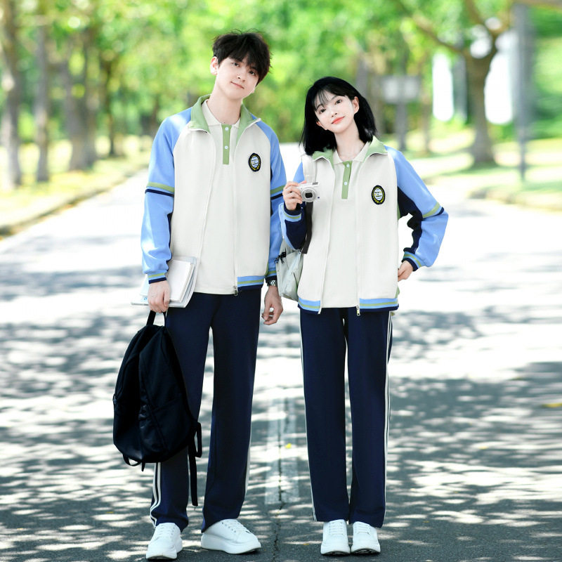 校服套装学生校园学院风高中生初中新款秋季班服三件套运动会服装