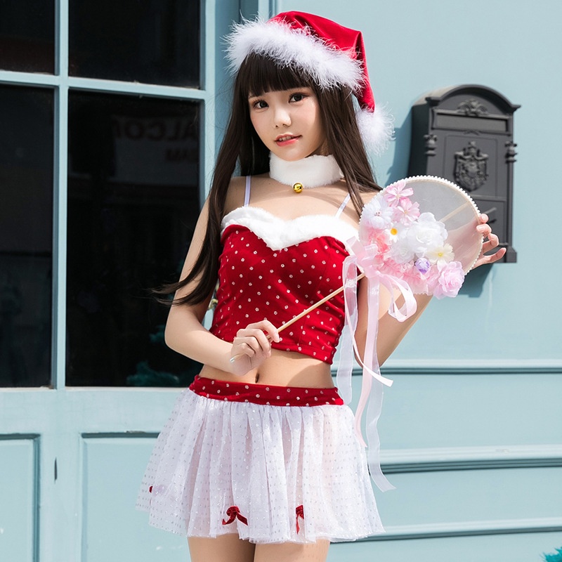 性感红色圣诞服万圣舞台服圣诞角色扮演服装圣诞party装诞108